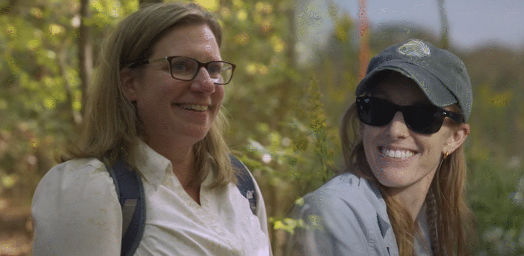 A collage of Dr. Holly Michael and Dr. Kate Tully, taken from the An American River documentary.